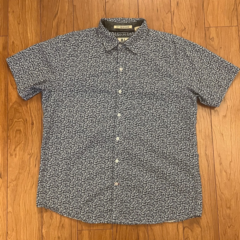 RJC Large Rebel James & Charlie Button Up Shirt Short Sleeve Men’s Blue …